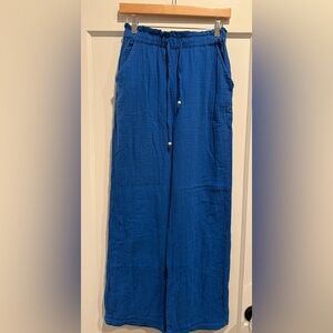 EUC Mango Royal Blue Cotton Pants - Size S